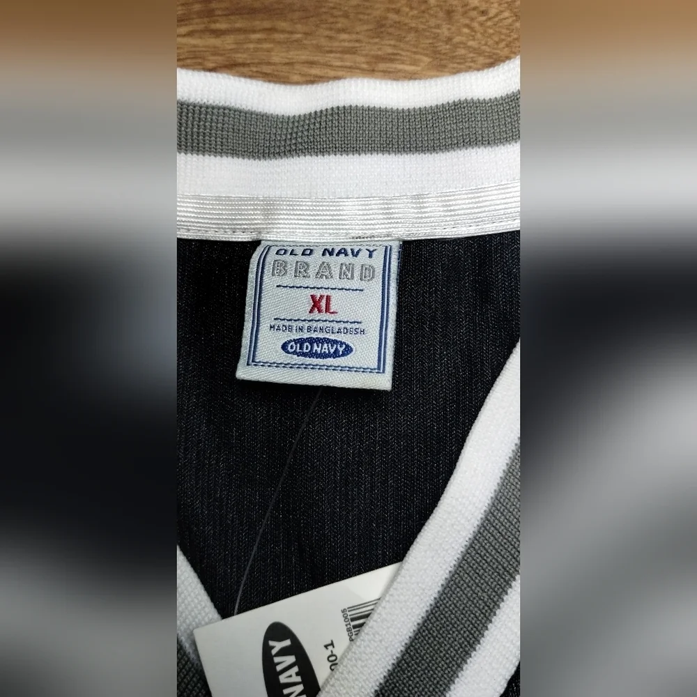 Old Navy Black and Gray Team Jersey